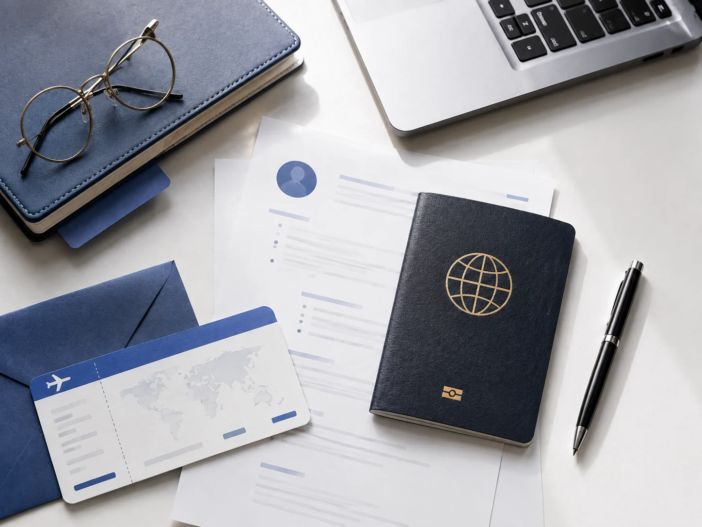 Professional travel and career documents