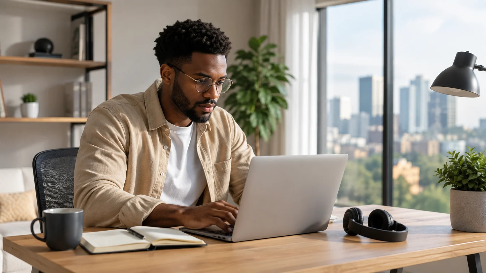 Professional writer working on a laptop